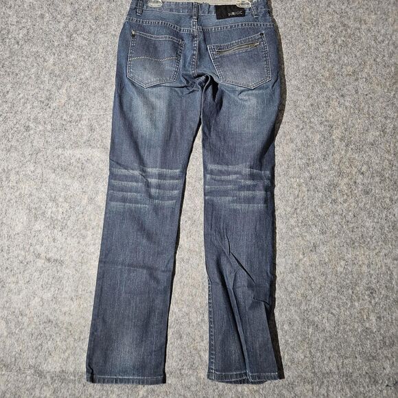 Tony Hawk Jeans Mens 32x32 Blue Straight Leg Zip Pocket Hawk Skinny Denim Pants - Picture 2 of 8